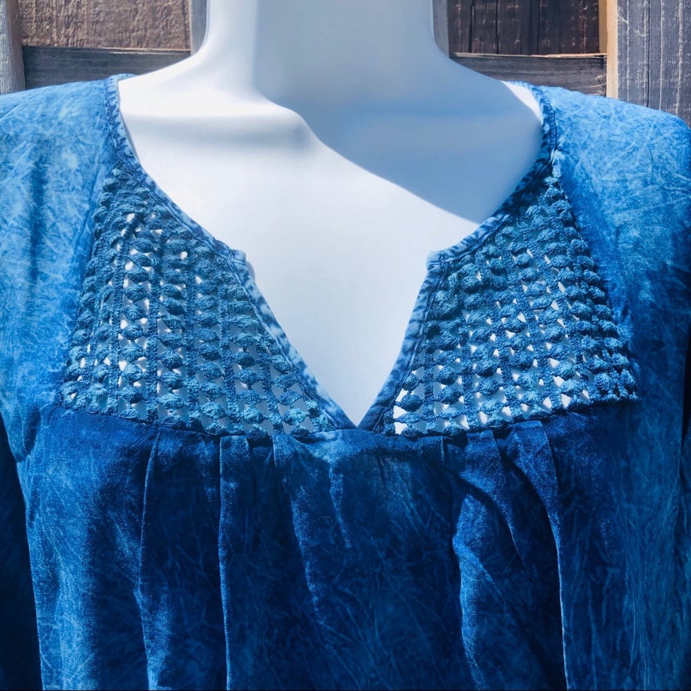 Live & Let Live Tie Dye Top LARGE Crochet Ombre - Picture 7 of 8